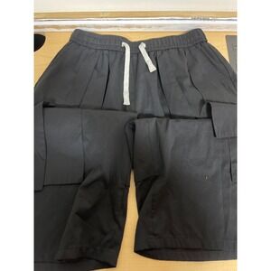 Manfinity Mens Black Cargo Pants Elastic Waist Drawstring Streetwear Size XL